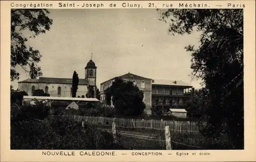 Ak La Conception Neukaledonien, Eglise et ecole, Congregation Saint Joseph de Cluny