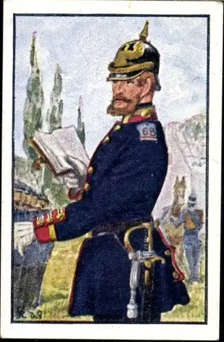 Sammelbild Deutsche Uniformen 1864-1914 Nr. 48 6. Rhein. Inf. Regt. 68 Feldwebel Füsl. Batl. 1870