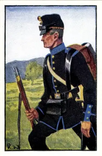 Sammelbild Deutsche Uniformen 1864-1914 Serie 36 Nr. 214 Fürstl.-Reuß ä.L. Füsilier-Batl. Jäger 1866