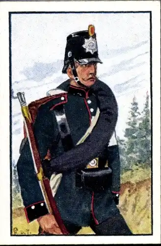 Sammelbild Deutsche Uniformen 1864-1914 Serie 36 Nr. 212 Lippe-Detmold Füsilier-Batl., Füsilier 1866