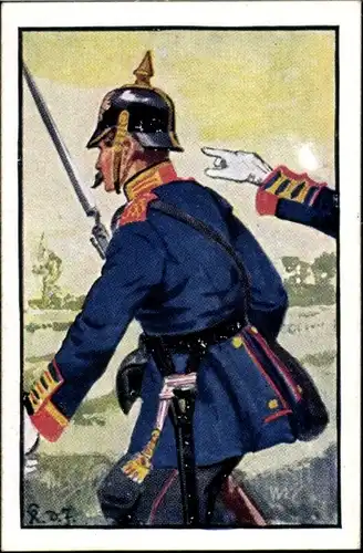 Sammelbild Deutsche Uniformen 1864-1914 Serie 33 Nr. 198, 2. Batl. Meckl.-Gren. Regt. 89, Unt.Off.