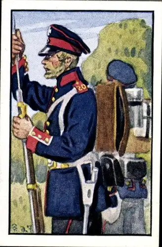 Sammelbild Deutsche Uniformen 1864-1914 Serie 15 Nr. 86 Preuß. Landwehr-Inf., Landwehrmann