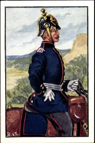 Sammelbild Deutsche Uniformen 1864-1914 Serie 14 Nr. 79 Westf. Feldart.-Regt. Nr. 7, Leutnant 1866