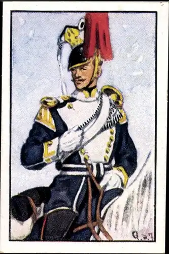 Sammelbild Deutsche Uniformen 1864-1914 Serie 13 Nr. 76 2. Pomm. Ulanen-Regt. Nr. 9, Trompeter 1866