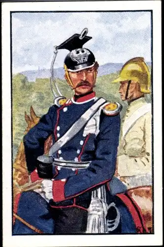 Sammelbild Deutsche Uniformen 1864-1914 Serie 13 Nr. 75 Rhein. Ulanen-Regt. Nr. 7, Rittmeister 1870