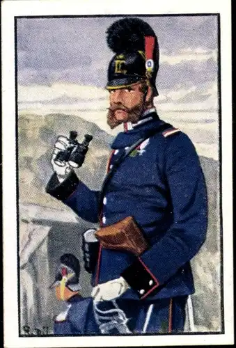 Sammelbild Deutsche Uniformen 1864-1914 Serie 21 Nr. 123 Bayr. Artill., Genie-Regiment, Major 1870