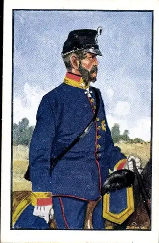 Sammelbild Deutsche Uniformen 1864-1914 Serie 22 Sachsen Nr. 127, General d. sächs. Armee 1866