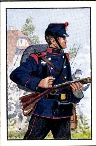 Sammelbild Deutsche Uniformen 1864-1914 Serie 26 Würtemberg Nr. 155, 4. Inf.-Regt., Gemeiner 1870