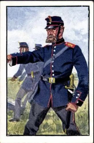Sammelbild Deutsche Uniformen 1864-1914 Serie 33 Nr. 197, Meckl.-Schwerin. Artillerie, Kanonier 1866