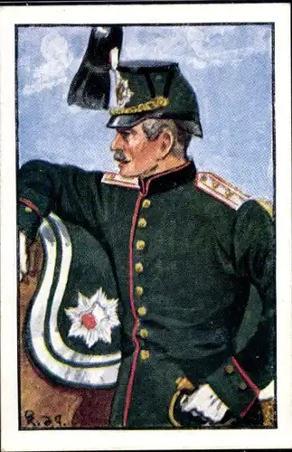 Sammelbild Deutsche Uniformen 1864-1914 Serie 37  Nr. 221, Füs.-Batl. Lübeck, Offizier 1866