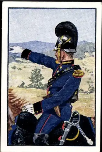 Sammelbild Deutsche Uniformen 1864-1914 Serie 21 Nr. 121, Bayern, Artillerie, Unterleutnant 1870