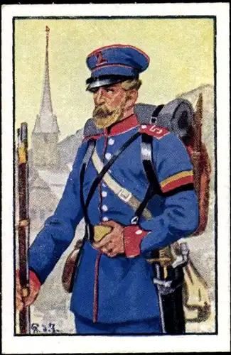 Sammelbild Deutsche Uniformen 1864-1914 Serie 26 Nr. 153, Württemberg, 2. Inf.-Regt., Gemeiner 1866