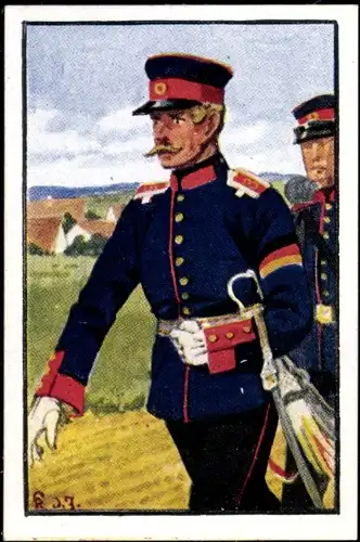 Sammelbild Deutsche Uniformen 1864-1914 Serie 30 Nr. 176, Baden, 3. Inf.-Regt., Offizier 1866