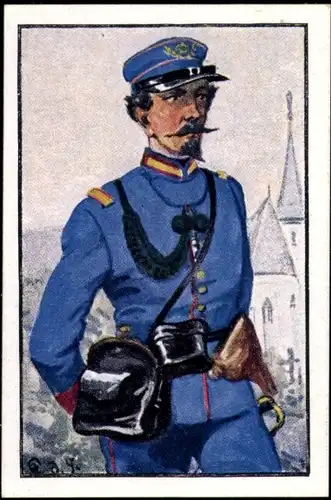 Sammelbild Deutsche Uniformen 1864-1914 Serie 19 Nr. 109 Bayern Inf.-Regt. 9, Schützenunterleutnant