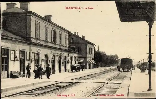 Ak Blainville Meurthe et Moselle, La Gare, der Bahnhof, Gleisseite