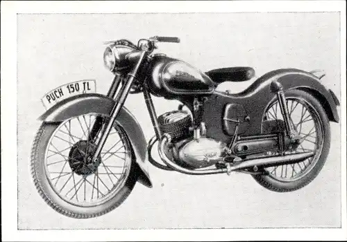 Sammelbild Das Kraftfahrzeug, Serie H Gruppe 2, Puch 150 TL, Motorrad