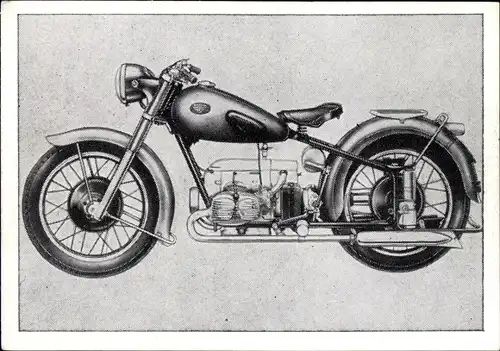 Sammelbild Das Kraftfahrzeug, Serie H Gruppe 1, Zündapp KS 601, Motorrad