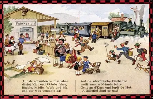 Lied Ak Boettcher, Hans ?, Auf de schwäbische Eisebahne, Serie 160 Bild 2