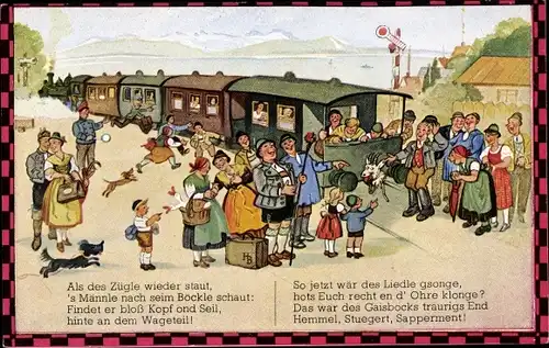 Lied Künstler Ak Boettcher, Hans ?, Auf de schwäbische Eisebahne, Serie 160 Bild 4