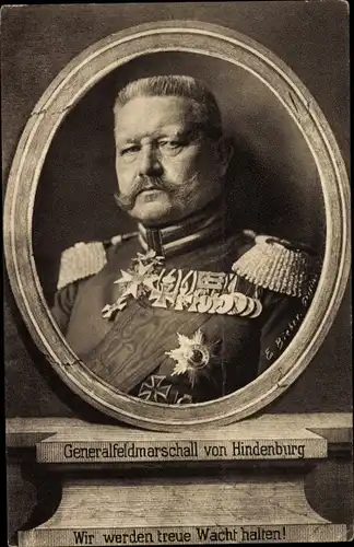 Passepartout Ak Generalfeldmarschall Paul von Hindenburg, Portrait