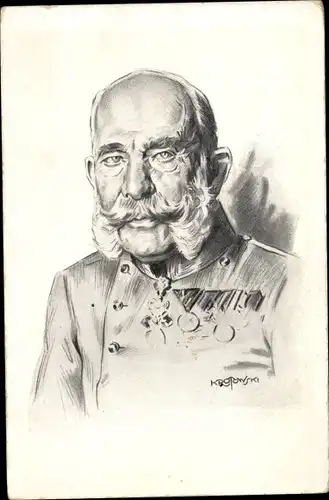 Künstler Ak Kaiser Franz Joseph I., Portrait