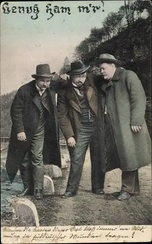 Ak Genug ham m'r, betrunkene Männer