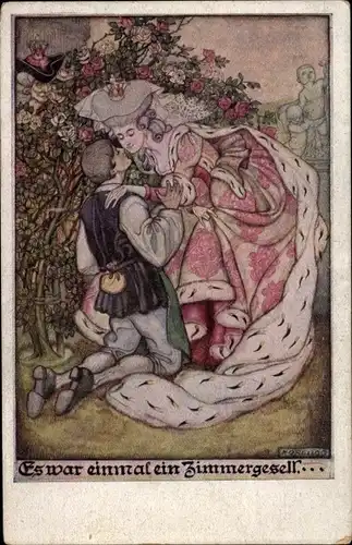 Künstler Ak Es war einmal ein Zimmergesell, Deutscher Schulverein Nr 125