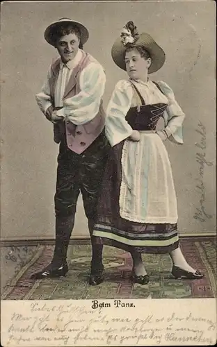 Ak Tanzendes Paar, Dirndl