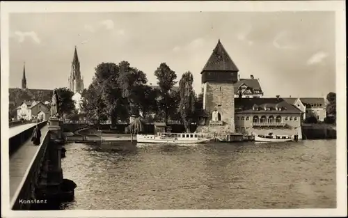 Ak Konstanz am Bodensee, Brücke, Schiffe