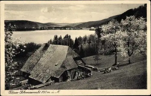 Ak Titisee Neustadt im Breisgau Hochschwarzwald, Blick zum See, Altes Haus