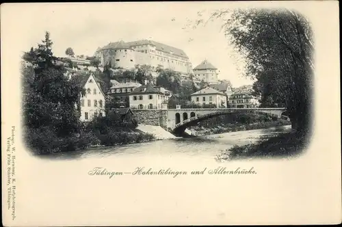 Ak Tübingen am Neckar, Hohentübingen und Alleenbrücke