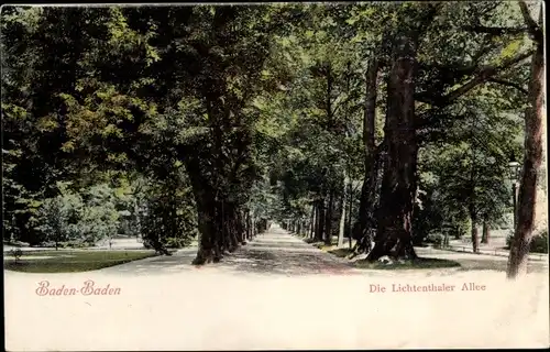 Ak Baden Baden am Schwarzwald, Die Lichtenthaler Allee