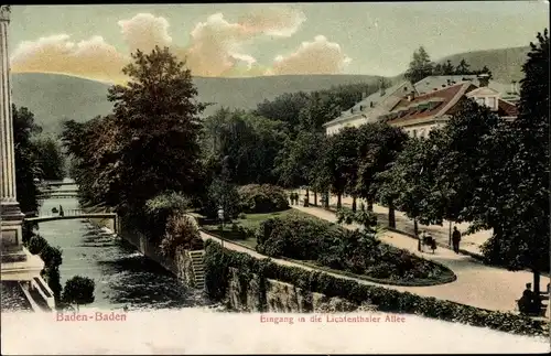 Ak Baden Baden am Schwarzwald, Eingang in die Lichtenthaler Allee