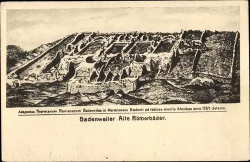 Künstler Ak Badenweiler im Schwarzwald, alte Römerbädern