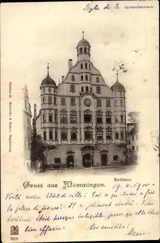 Ak Memmingen in Schwaben, Rathaus