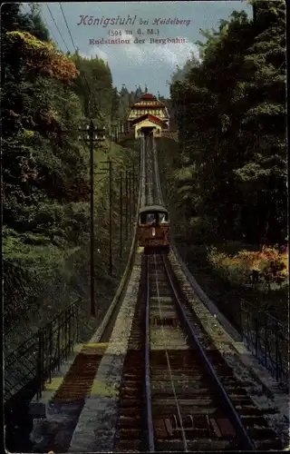 Ak Heidelberg am Neckar, Königstuhl, Endstation der Bergbahn