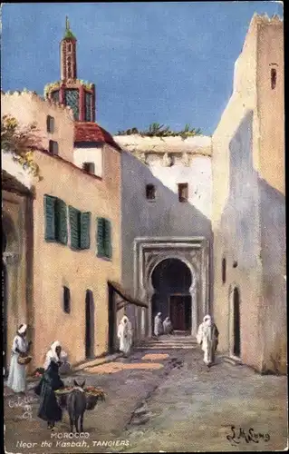 Künstler Ak Lung, Tanger Marokko, Near the Kasbah, Gasse im Ort, Tuck 7428