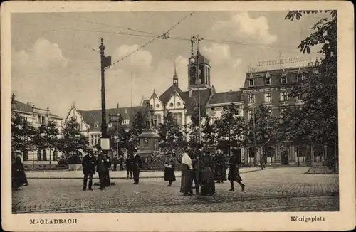 Ak Mönchengladbach am Niederrhein, Königsplatz, Denkmal