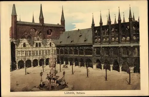 Ak Hansestadt Lübeck, Rathaus