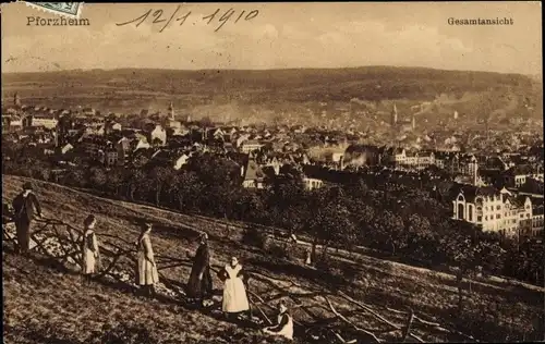 Ak Pforzheim im Schwarzwald, Gesamtansicht