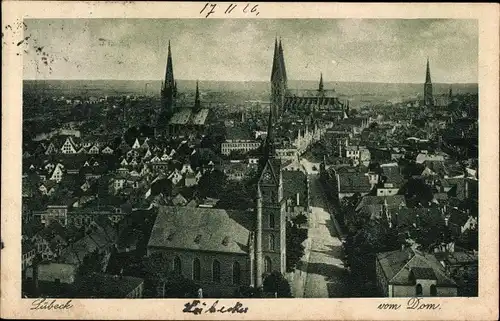 Ak Hansestadt Lübeck, Blick vom Dom