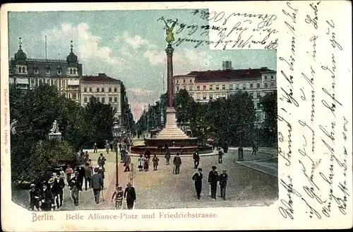 Ak Berlin Kreuzberg, Belle Alliance Platz, Friedrichstraße, Denkmal