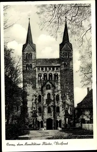 Ak Höxter in Nordrhein Westfalen, Corvey, ehem. Benediktiner Kloster, Westfront