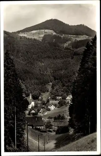 Ak Schapbach im Wolftal Schwarzwald, Panoramablick ins Tal, Kirche