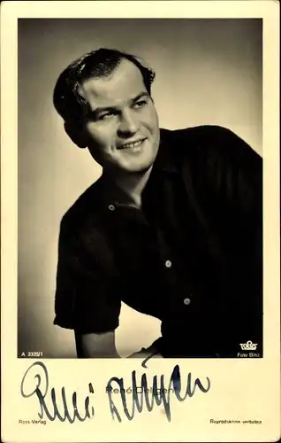 Ak Schauspieler René Deltgen, Portrait, Autogramm