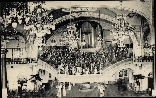 Ak Ostende Westflandern, Interieur du Kursaal et l'Orchestre
