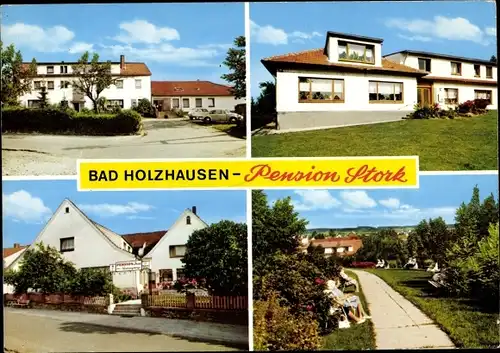 Ak Bad Holzhausen Preußisch Oldendorf in Westfalen, Pension Stork, Teilansichten