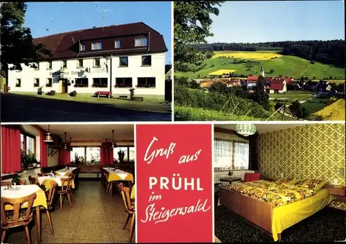 Ak Prühl im Steigerwald Oberscheinfeld Mittelfranken, Gasthof u. Pension zur Rose, Außenansicht