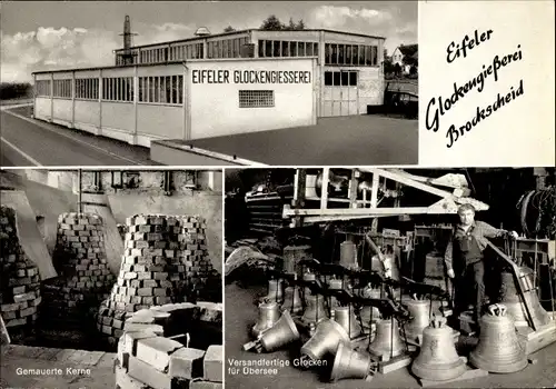 Ak Brockscheid in der Eifel, Eifeler Glockengießerei Johannes Mark, Glockengießer, gemauerte Kerne