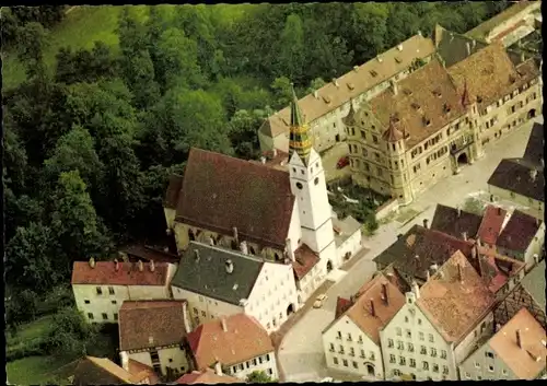 Ak Pappenheim im Altmühltal Mittelfranken, Evang. Luth. Stadtkirche, Luftaufnahme